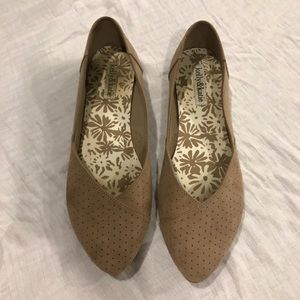 Kelly & Katie Faux Suede Perforated Flats